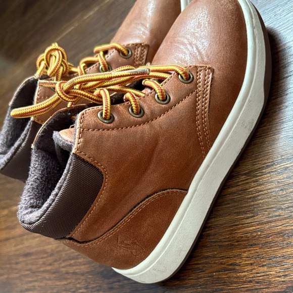 Polo by Ralph Lauren Brown Kids Boots with Yellow Laces - Picture 1 of 11